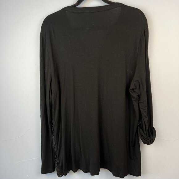 Soft Surroundings Valetta Popover Tunic Top Black Crochet Overlay Size XL - Picture 7 of 7